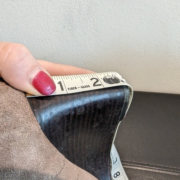 Ralph Lauren TAMIA Genuine Suede Taupe Tan Wedged Booties PORCINI Sport - Picture 8 of 11